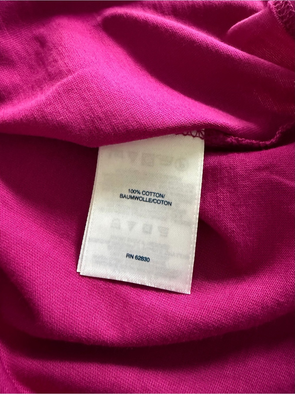 Lands End 100% Cotton Bright Fuchsia Short Sleeve Tee - Picture 4 of 4